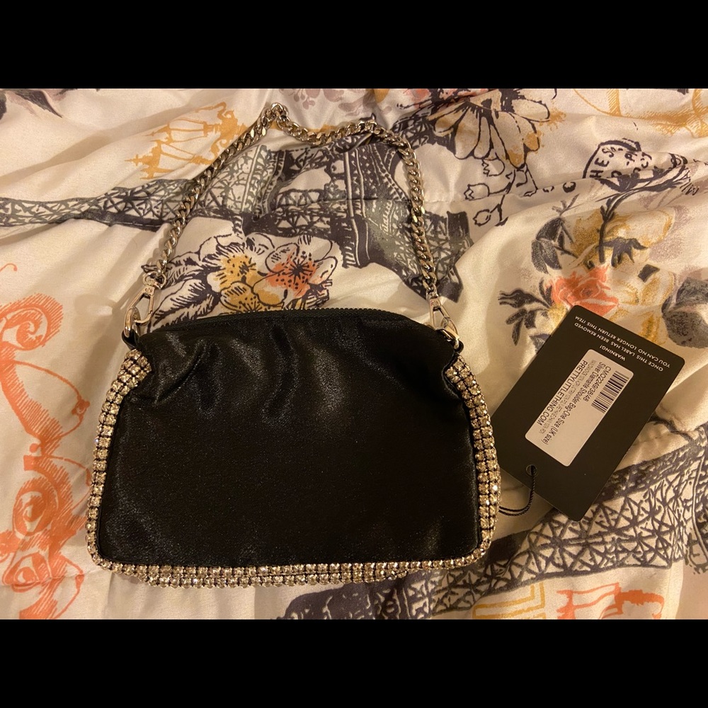 Silver Diamante Shoulder Bag - Picture 4 of 5